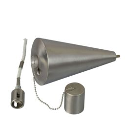Harbour Housewares 6x Outdoor Flame Torches - Cone Metal Garden Fire Torch Lighting in Silver - thumbnail 6