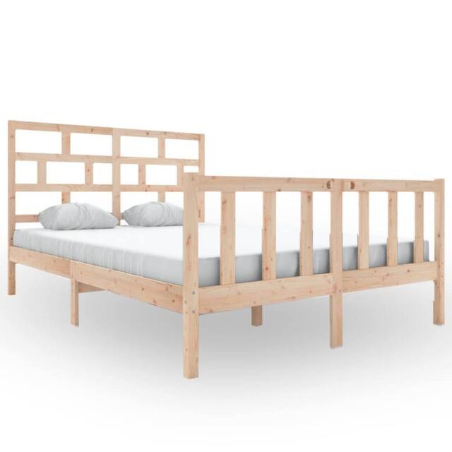 Berkfield Home Bed Frame Solid Wood Pine 160x200 cm in Light Tan - image 1