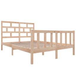 Berkfield Home Bed Frame Solid Wood Pine 160x200 cm in Light Tan - thumbnail 3