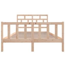 Berkfield Home Bed Frame Solid Wood Pine 160x200 cm in Light Tan - thumbnail 4