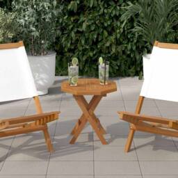 Berkfield Home Table Top 40x40x2.5 cm Octagonal Solid Wood Teak in Brown - thumbnail 2