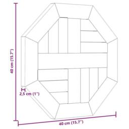 Berkfield Home Table Top 40x40x2.5 cm Octagonal Solid Wood Teak in Brown - thumbnail 7