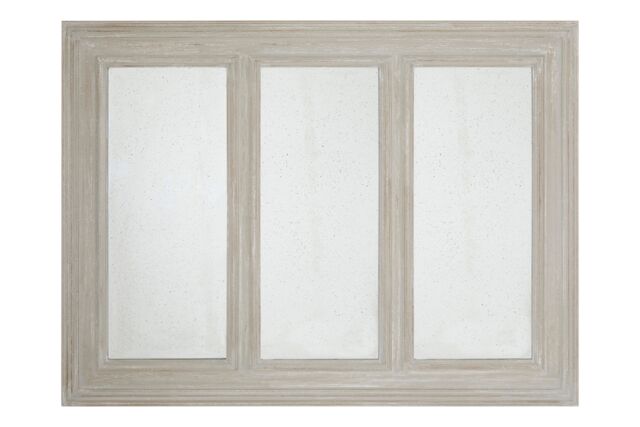Orsina 3 Section Ash Wood Frame Wall Mirror, Luxurious Triptych Wall Mirror, Weathered Gold Finish 3-Panel Mirror in Natural - image 1