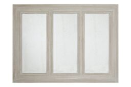 Orsina 3 Section Ash Wood Frame Wall Mirror, Luxurious Triptych Wall Mirror, Weathered Gold Finish 3-Panel Mirror in Natural - thumbnail 1