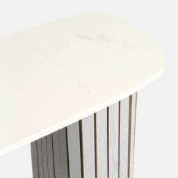 OHS Madison Console Table Ribbed Engineered Wood Entryway Display Desk in Grey - thumbnail 4