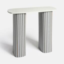 OHS Madison Console Table Ribbed Engineered Wood Entryway Display Desk in Grey - thumbnail 3