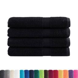 Berkfield Home Premium Towels SOLUND 4 pcs Black 100x200 cm 600 gsm - thumbnail 3