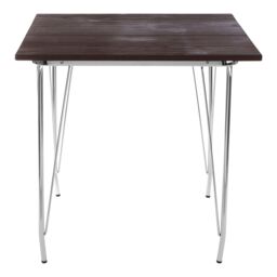 Orsina Versatile Metal & Elm Wood Table, Large Square Table, Sturdy Outdoor Dining Table for Lawn, Patio in Grey - thumbnail 1
