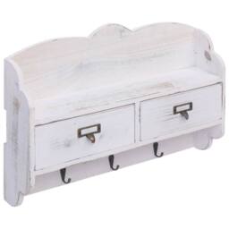 Berkfield Home Wall Mounted Coat Rack White 50x10x34 cm Wood - Size: 50 x 10 x 34 cm