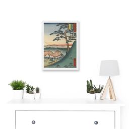 Artery8 Original Fuji Meguro Views of Edo Hiroshige Woodblock A4 Artwork Framed Wall Art Print in White - thumbnail 2