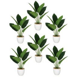 Leaf Artificial Foliage Plant Potted Aureum 45cm Pack of 6 in Green - thumbnail 1