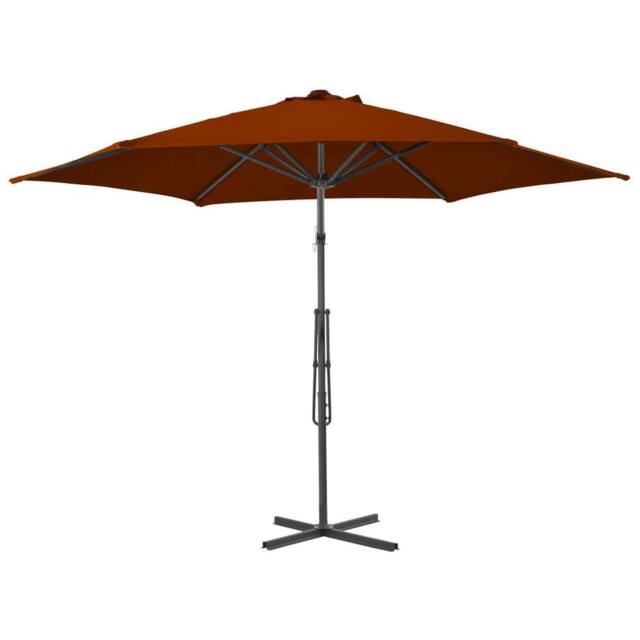 Berkfield Home Outdoor Parasol with Steel Pole Terracotta 300x230 cm - image 1