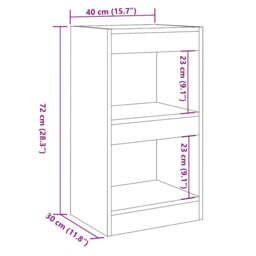 Berkfield Home Book Cabinet/Room Divider Old Wood 40x30x72 cm in Brown - Size: 40 x 30 x 72 cm - thumbnail 9