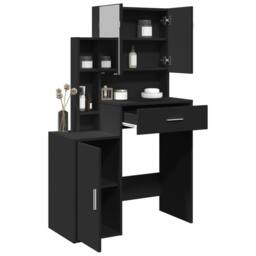 Berkfield Home Beautiful Dressing Table with Cabinet Black 80x35x132 cm - Size: 80 x 35 x 132 cm - thumbnail 4