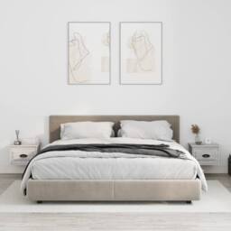 Berkfield Home Elegant Wall-mounted Bedside Cabinets 2 pcs Grey Sonoma 41.5x36x28cm - Size: 41.5x36x28 cm - thumbnail 2