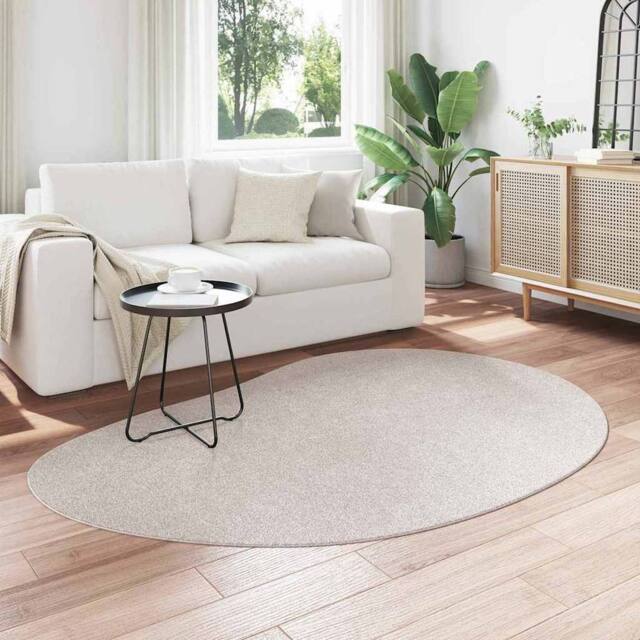 Berkfield Home Modern Area Rug Sand 140x200 cm Polyester Non-Slip in Beige - Size: Medium - image 1