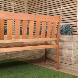 Samuel Alexander Cartmel 2 Seater Outdoor Wooden Garden Patio Bench in Brown - thumbnail 8