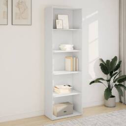 Berkfield Home Bookcase White 60x30x189 cm Engineered Wood - Size: 60 x 30 x 189 cm - thumbnail 3