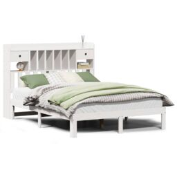 Berkfield Home Bookcase Bed without Mattress White 140x190cm Solid Wood Pine - Size: 140x190 cm - thumbnail 2