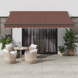 Berkfield Home Manual Retractable Awning Brown 400x300 cm