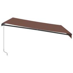 Berkfield Home Manual Retractable Awning Brown 400x300 cm - thumbnail 4