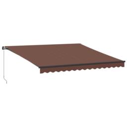 Berkfield Home Manual Retractable Awning Brown 400x300 cm - thumbnail 2