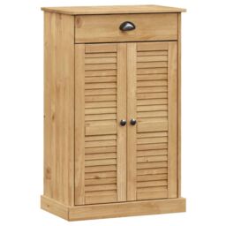 Berkfield Home Shoe Cabinet VIGO 60x35x96 cm Solid Wood Pine in Brown - Size: 60 x 35 x 96 cm - thumbnail 2