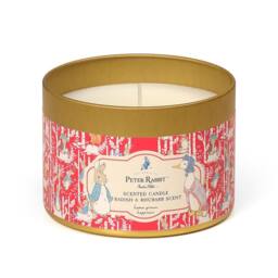 Peter Rabbit Radish Rhubarb Scented Tin Candle 1 Wick 25hr Burn in Pink - Size: Small - thumbnail 2