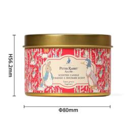 Peter Rabbit Radish Rhubarb Scented Tin Candle 1 Wick 25hr Burn in Pink - Size: Small - thumbnail 4