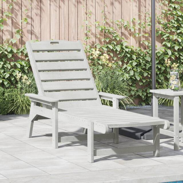 Berkfield Home Sun Lounger White 53x162x98.5 cm HDPE - image 1