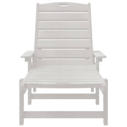 Berkfield Home Sun Lounger White 53x162x98.5 cm HDPE - thumbnail 4