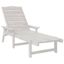 Berkfield Home Sun Lounger White 53x162x98.5 cm HDPE - thumbnail 2
