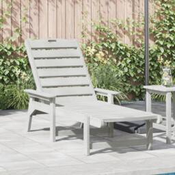 Berkfield Home Sun Lounger White 53x162x98.5 cm HDPE - thumbnail 1
