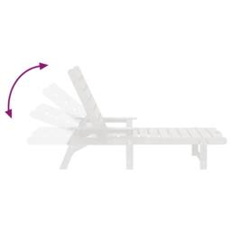 Berkfield Home Sun Lounger White 53x162x98.5 cm HDPE - thumbnail 9