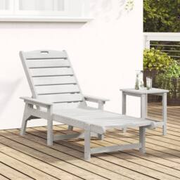 Berkfield Home Sun Lounger White 53x162x98.5 cm HDPE - thumbnail 3