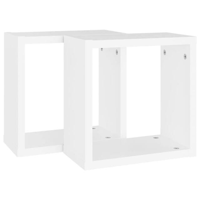 Berkfield Home Wall Cube Shelves 2 pcs White 30x15x30 cm - Size: 30 x 15 x 30 cm - image 1
