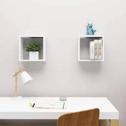 Berkfield Home Wall Cube Shelves 2 pcs White 30x15x30 cm - Size: 30 x 15 x 30 cm - thumbnail 9