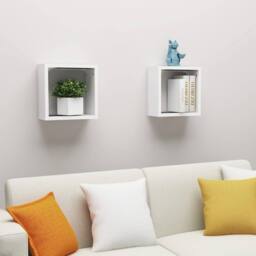 Berkfield Home Wall Cube Shelves 2 pcs White 30x15x30 cm - Size: 30 x 15 x 30 cm - thumbnail 2