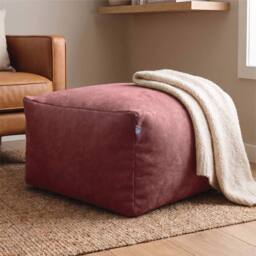 rucomfy Beanbags rucomfy Indoor Large Ottoman Pouffe - Plush Velora Bean Bag Footstool in Dusty Pink - thumbnail 1