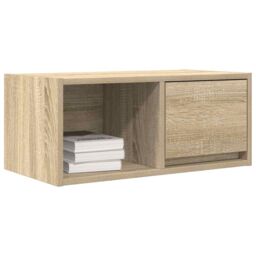 Berkfield Home TV Cabinet Sonoma Oak 60x31x25.5 cm Engineered Wood in Brown - thumbnail 4