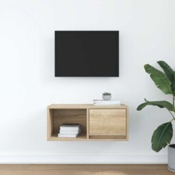Berkfield Home TV Cabinet Sonoma Oak 60x31x25.5 cm Engineered Wood in Brown - thumbnail 3
