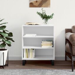 Berkfield Home Sideboard High Gloss White 57x35x70 cm Engineered Wood - Size: 57 x 35 x 70 cm - thumbnail 1