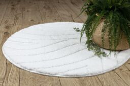 RugsX Dywaniki Łazienkowe Rug in White - Size: 100 cm diameter - thumbnail 5