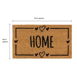 JVL Latex Coir Mat & Runner - Home Hearts in Brown - Size: 40 cm x 120 cm - thumbnail 9