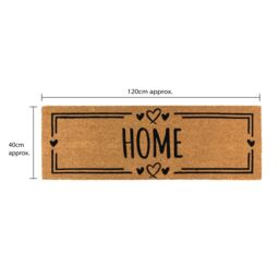 JVL Latex Coir Mat & Runner - Home Hearts in Brown - Size: 40 cm x 120 cm - thumbnail 8