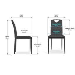 More4Homes Set Of 4 Monza Fabric Dining Chair Modern Padded Seat Metal Legs Kitchen in Charcoal - thumbnail 7