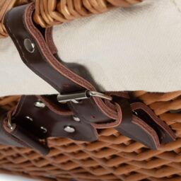 Red Hamper Wicker 56cm Double Steamed Picnic Hamper Basket With White Lining in Brown - thumbnail 5