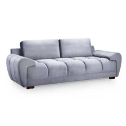 Furnishings For Less UK Zura Grey Fabric Large 3 Seater Sofa Pillow Back Wooden Legs - thumbnail 3