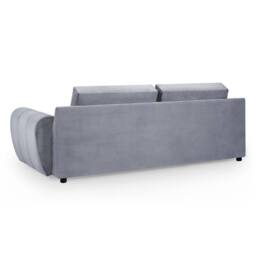Furnishings For Less UK Zura Grey Fabric Large 3 Seater Sofa Pillow Back Wooden Legs - thumbnail 2