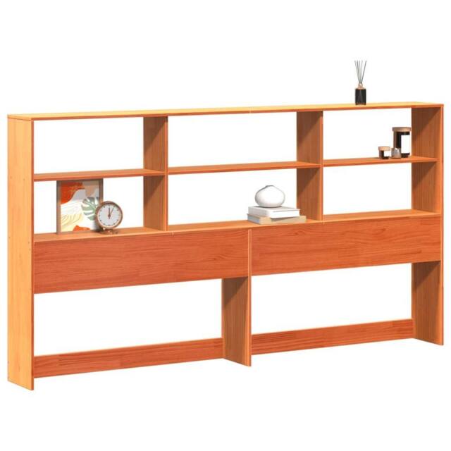 Berkfield Home Headboard with Storage Wax Brown 180 cm Solid Wood Pine - image 1